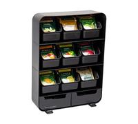 Mind Reader Anchor Collection, 11-Drawer Tea Bag Organizer, Removable Drawers, 10.25" L x 3.25" W x 13.75" H, Black