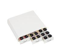 Mind Reader Anchor Collection, 3-Drawer Single Serve Coffee Pod Drawer, 36 Coffee Pod Capacity, Countertop Organizer, Coffee Machine Base, 12.25"L x 13.5"W x 2.5"H, White