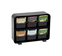 Mind Reader Anchor Collection, 6-Drawer Tea Bag Organizer, Removable Drawers, 10.25" L x 3.25" W x 7.75" H, Black