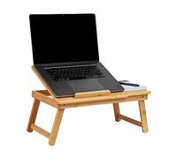 Mind Reader Bali Collection, Rayon from Bamboo Portable Laptop Desk/Breakfast Table with Tilt Top, Folding Legs, 19.75"L x 12"W x 8.25"H, Brown