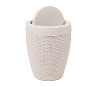 Mind Reader Bath, Trash Can Wastebasket, Bathroom Garbage, Home, Hotel, Office, Ivory Round Bin