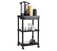 Mind Reader Bathroom, Kitchen, Plastic, 20" L x 15" W x 34.5" H, Metal, Black, 20 x 15 x 34.5