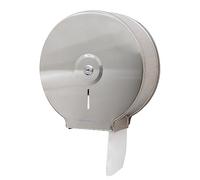 Mind Reader Bathroom Roll Dispenser, Wall Mounted Commercial Toilet Paper Holder for Restroom Stall, Restaurant, Campus, Locking Refillable Compartment, Includes Keys, Stainless Steel, Silver
