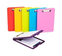 Mind Reader Clipboard, Plastic Letter, Bottom Opening Storage, Low Profile Clip, School, Office, Pack of 6, Color, Multi 6 Pack, 9. 25 x 13 x 1 inches