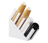 Mind Reader Coffee Bar, Beverage Cup, Kitchen, Breakroom, Acrylic, White, 4 Compartment