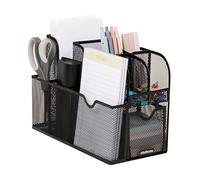 Mind Reader Cup and Condiment Station, Countertop Organizer, Coffee Bar, Kitchen, Metal Mesh, 5.75" L x 11" W x 11.5" H, Black