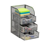 Mind Reader Desktop Accessory Storage, Paper Binder Clip Basket, Workspace, Office, Metal Mesh, 4.75" L x 5" W x 8" H, Silver