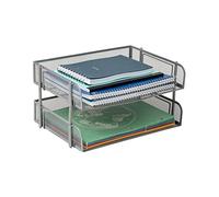 Mind Reader ESTACK2-SIL 2 Piece Stackable Letter Tray, Desk, Document Holder, Magazine Storage, Desktop File Organizer, Silver