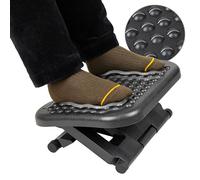 Mind Reader Foot Rest, Under Desk at Work, Ergonomic, Height Adjustable, Office, Plastic, 17" L x 13" W x 6.25" H, Black