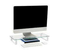 Mind Reader Glass, Desktop Monitor, Stand Riser for Computer, Laptop, Desk, iMac, Dell, HP, Clear, 22" Wide x 8" Long x 3" high