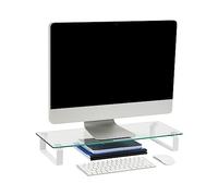Mind Reader Glass, Desktop Monitor, Stand Riser for Computer, Laptop, Desk, iMac, Dell, HP, Clear, 22" Wide x 8" Long x 3" high