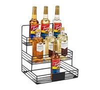 Mind Reader IRSYR12-BLK Iron Syrup 4 Compartment Bottle Holder, Metal, Black