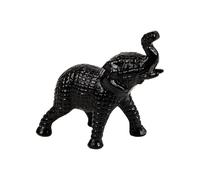 Mind Reader Lucky Wealth Elephant Figurine, Symbol of Fortune, Wealth, and Happiness, Decorative Sculpture, Cast Aluminum, Black