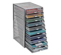 Mind Reader Mesh 10 Cabinet, Metal Drawers, File, Utility, Office Storage, Heavy Duty Multi-Purpose Cart, Silver