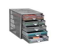 Mind Reader Multi-Purpose, Crafts, Office, Metal Mesh, L x 14" W x 11" H, Silver 5 Drawer