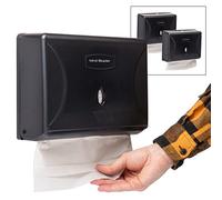 Mind Reader Multifold Paper Towel Dispenser, Paper Towel Holder, Restroom, Wall Mount, Set of 3, Black