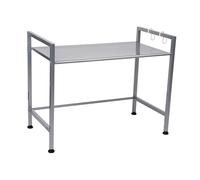 Mind Reader STMIC-SIL Kitchen Storage, Microwave Stand, Shelf Organizer Rack, Metal, 23.75" L x 12.75" W x 18.75" H, Silver