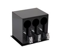 Mind Reader Utensil Stand, Cutlery Dispenser, Plasticware Sorter for Restaurant, Diner, Picnics, Acrylic,Rubber,Plastic, Black, Twin