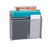 Mind Reader WAFIST3-SIL Mesh File Holder 3 Tier Vertical Mount/Hanging Office Wall Folder Organization, Silver 3 Comp