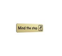 Mind The Step Adhesive Door Sign, Gold