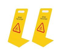 Mind The Step Safety Sign, Caution Step Warning Floor Stand, Non-Slip Portable Pedestrian Warning Sign for Indoor Outdoor yellow