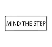 Mind The Step Sign, 10 X 3 Inch Acrylic Plastic Sign With Symbols, Self-Adhesive, For Restaurant, Salons, Hotel, Motel, Rest Stops, Public Restrooms