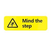 Mind The Step Sign For House, Home, And Office - 10" X 3", Strong Self-Adhesive, Acrylic Sign For Fornt Door Yard Sign