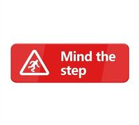 Mind The Step Sign For House, Strong Self-Adhesive Signs For Home, 10 x 3 inchPremium Durable Acrylic Sign For Door/Wall/Window