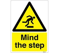 Mind the step - Warning Safety Sign - Self Adhesive Vinyl - 210 x 297mm A4