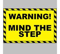 Mind the Step Warning Self Adhesive Backed Warning Sticker Sign - 300 mm Wide x 200 mm High A4 (1)