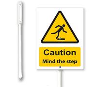 Mind The Step Yard Sign with Stake 7 x 8.8 inch Aluminum Sign,Easy to Install,Warning Signs Outdoor Use