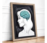 Mind Unveiled Modern Framed Wall Art Print A2 (59.4×42cm) Oak, Wall Decor for Living Room, Bedroom, Office & Home, Ready to Hang, Art Gift
