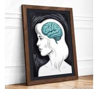 Mind Unveiled Modern Framed Wall Art Print A2 (59.4×42cm) Walnut, Wall Decor for Living Room, Bedroom, Office & Home, Ready to Hang, Art Gift