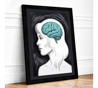 Mind Unveiled Modern Framed Wall Art Print A3 (42×29.7cm) Black, Wall Decor for Living Room, Bedroom, Office & Home, Ready to Hang, Art Gift