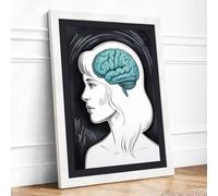 Mind Unveiled Modern Framed Wall Art Print A3 (42×29.7cm) White, Wall Decor for Living Room, Bedroom, Office & Home, Ready to Hang, Art Gift
