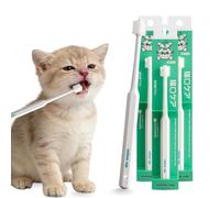 MIND UP 3 Pack Cat Toothbrush with Cylinder Head, 360° Brush Design for Cat Teeth Cleaning, Pet Toothbrush for Hard-to-Reach Areas, Made in Japan
