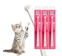 MIND UP 3 Pack Cat Toothbrush with Micro Head, 15° Angled Design for Easier Reach, Pet Toothbrush for Cats & Kittens, Gentle Everyday Brushing, Made in Japan