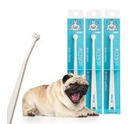 MIND UP 3 Pack Dog Toothbrush with Micro Head, 15° Angled Handle for Ultra-Small Dogs, Pet Toothbrush for Back Teeth & Hard-to-Reach Areas, Made in Japan