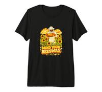 Mind Your Beeswax Beekeeper Sunflower Retro Art Premium T-Shirt
