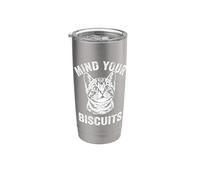 Mind Your Biscuits - Cute Kitten Lover Kitty Fun Meme Cat Stainless Steel Insulated Tumbler