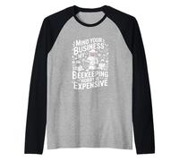 Mind Your Business My Beekeeping Hobby is Expensive Bee Raglan Baseball Tee
