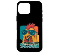 Mind Your Business Rooster Funny Retro Animal Case for iPhone 16 Pro Max