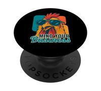 Mind Your Business Rooster Funny Retro Animal PopSockets Adhesive PopGrip