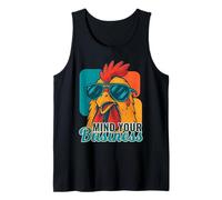 Mind Your Business Rooster Funny Retro Animal Tank Top