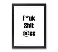 Mind Your Language Typography Quote Framed Wall Art Print, Ready to Hang Picture for Living Room Bedroom Home Office Décor, Black A2 (64 x 46 cm)