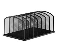 MINDEPOT Desk File Organizer 7 Sections Upright Mesh File Sorter Organizer for Desk, Office Organization File Holder for Home, Office & Classroom (Black, 1Pack)