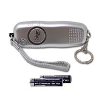 Minder 130db Police Approved Personal Staff Panic Rape Attack Safety Security Keyring Alarm with Flashlight (With Spare Batteries, Silver)