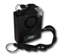 Minder 143dB Personal Staff Panic Rape Attack Alarm - Supplied with Belt Clip, Strap and Wall Mounting Bracket (Without Spare Battery, With Torch)