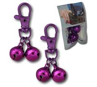 Minder 2 Pack Bell Accessories Handbag Purse Keys Wallet Phone Theft Pickpocket Holiday Twin Security Alarm Bells Attachment (Purple)