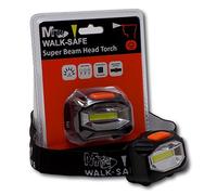 Minder 2 Pack Walk-Safe Super Bright Beam LED Head Torch with Adjustable Elastic Strap - Perfect for Dog Walking, Camping, Fishing etc (without Batteries)